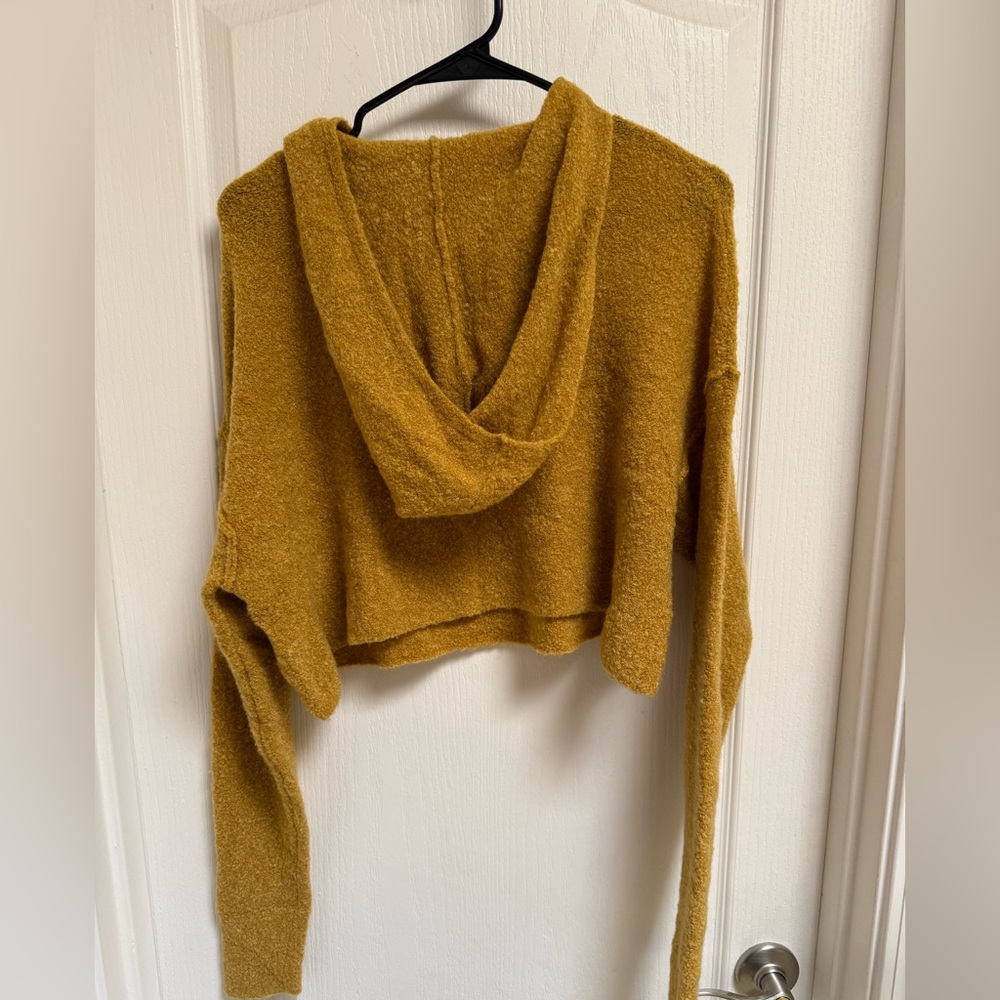 Free People Cropped Hooded Sweater